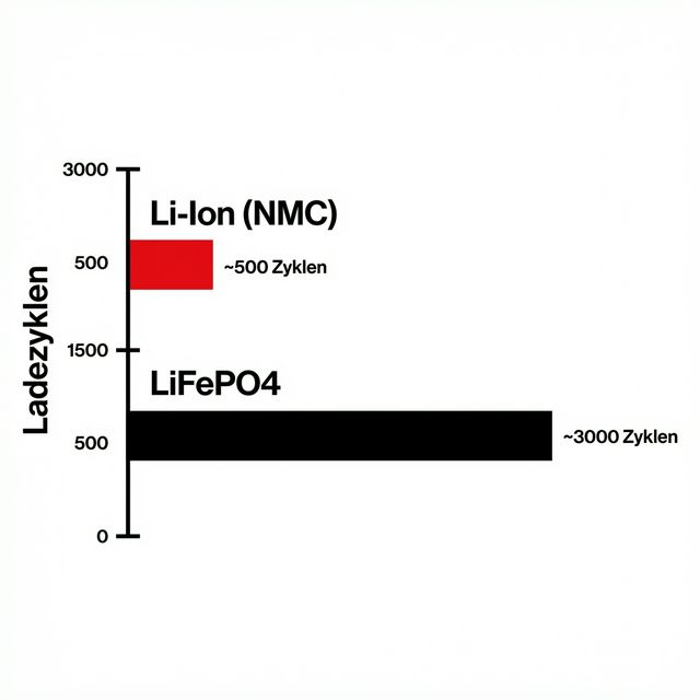 Ladezyklen Vergleich: Li-Ion vs LiFePO4